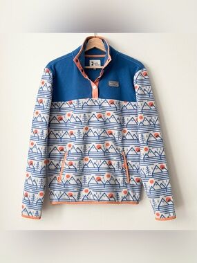 Jack + Sage Unisex Summit Serenity Fleece Quarter Button Size S Blue Mountains